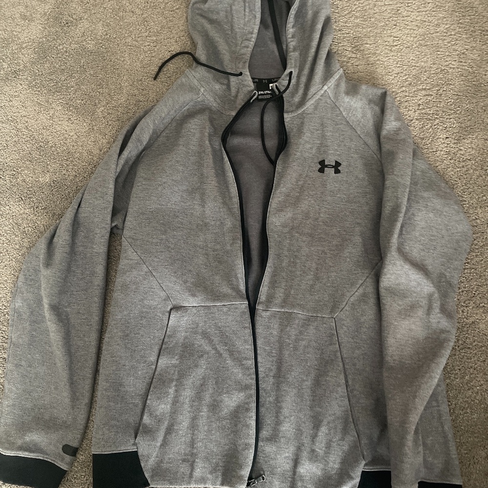 Gray under armor sweater zip up.